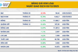 Đồng USD suy yếu, nhiều mặt hàng kim loại tăng mạnh