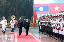 Tổng Bí thư Tô Lâm chủ trì lễ đón Tổng Bí thư, Chủ tịch nước Lào Thongloun Sisoulith