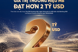 ‏MB đạt giá trị thương hiệu hơn 2 tỷ USD, tăng 27% so với năm trước và được nâng hạng AAA+ cao nhất toàn cầu‏