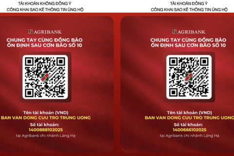 Ủy ban Trung ương Mặt trận Tổ quốc Việt Nam thông tin số tài khoản tại Agribank tiếp tục nhận hỗ trợ đồng bào chịu thiệt hại do bão số 10