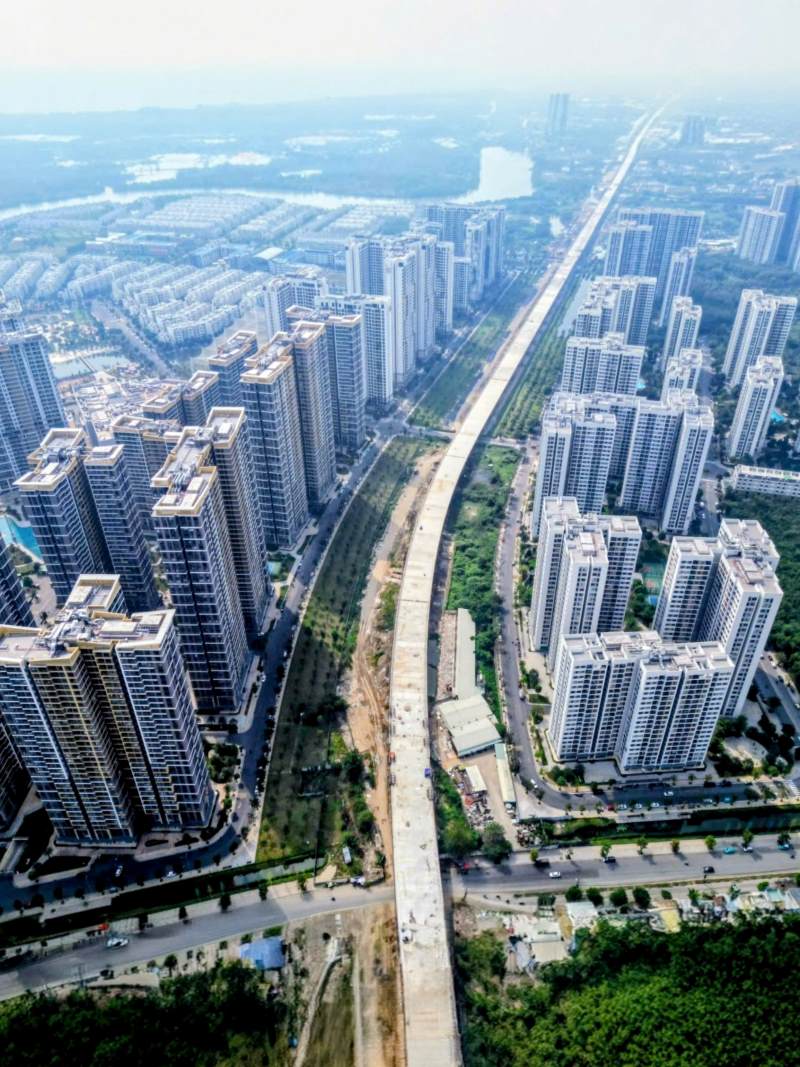 Vành đai 3 đi qua đại đô thị Vinhomes Grand Park đã nối liền. Ảnh: Anh Tú