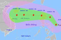 Bão Tami sẽ giật cấp 14, sóng biển cao 6-8 m, hướng vào Việt Nam