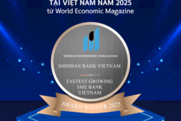 Ngân hàng Shinhan đón nhận giải thưởng "Ngân hàng tăng trưởng mảng kinh doanh SME nhanh nhất năm 2025"