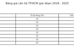 Giá căn hộ TP. Hồ Chí Minh không ngừng tăng, đặc biệt là phân khúc cao cấp