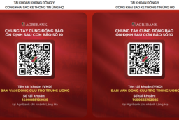 Ủy ban Trung ương Mặt trận Tổ quốc Việt Nam thông tin số tài khoản tại Agribank tiếp tục nhận hỗ trợ đồng bào chịu thiệt hại do bão số 10