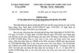 Xã Ea Rốk ở Đắk Lắk chậm chi trả hơn 6,6 tỉ đồng tiền trợ cấp xã hội