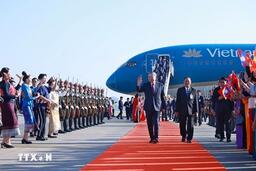 Tổng Bí thư Tô Lâm đến thủ đô Vientiane, bắt đầu thăm cấp Nhà nước tới Lào