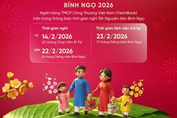 Lịch nghỉ Tết Nguyên đán Bính Ngọ 2026 của hệ thống ngân hàng