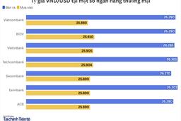 Ngày 26/2: Tỷ giá trung tâm giảm 2 đồng