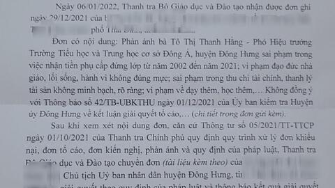 Lý do khiến 2 phó hiệu trưởng ở Thái Bình bị kỷ luật ngay trước Tết