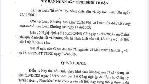 Bình Thuận: Nhiều khuất tất tại mỏ đá Núi Ếch?