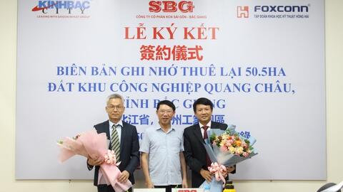 Bắc Giang: "Ông lớn" công nghệ Foxconn rót thêm 300 triệu USD vào KCN Quang Châu