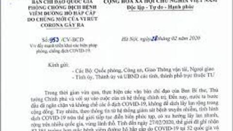 Công điện về việc đẩy mạnh triển khai các biện pháp phòng, chống dịch COVID-19