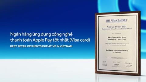 ACB: Ngân hàng ứng dụng công nghệ thanh toán Apple Pay tốt nhất