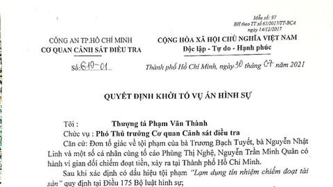 Vì sao khởi tố và bắt tạm giam Chủ tịch Tập đoàn Việt Hưng Phát?