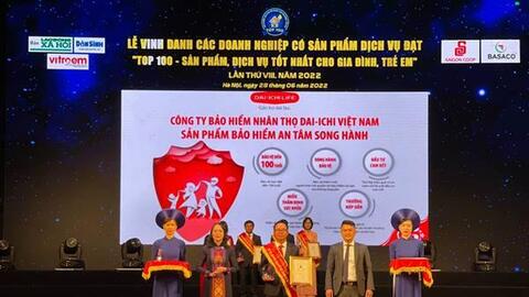 Dai-ichi Life Vinh danh  “Top 100 - Sản phẩm, Dịch vụ tốt nhất cho Gia đình, Trẻ em”