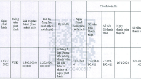 Chủ khu du lịch sinh thái 4,500 tỷ đồng Nam Ô chậm thanh toán trái phiếu