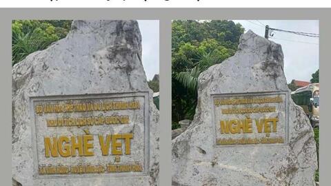 Xôn xao tấm biển "Bộ Văn hóa, Thể thao và Du lịch Thanh Hóa" ở di tích lịch sử quốc gia
