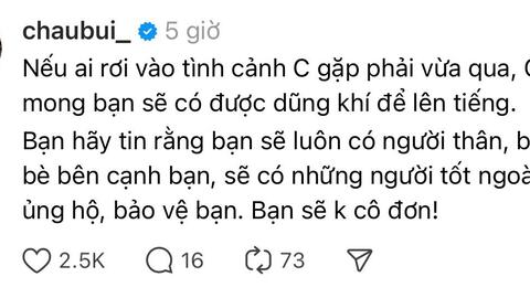 Điều Châu Bùi chia sẻ sau khi Binz tiết lộ người yêu mất ngủ, chưa thể vượt qua cú sốc bị quay lén trong nhà vệ sinh