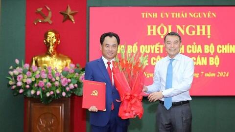 Bộ Chính trị chuẩn y ông Trịnh Việt Hùng giữ chức Bí thư Tỉnh ủy Thái Nguyên