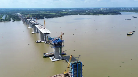 Cầu lớn nhất Vành đai 3 TP Hồ Chí Minh vượt tiến độ 4 tháng