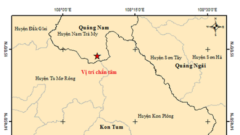 Một buổi sáng xảy ra 3 trận động đất ở huyện miền núi Quảng Nam