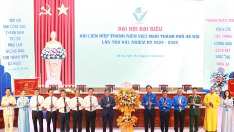 Tổ chức trọng thể Đại hội đại biểu Hội LHTN Việt Nam TP Hà Nội lần thứ VIII