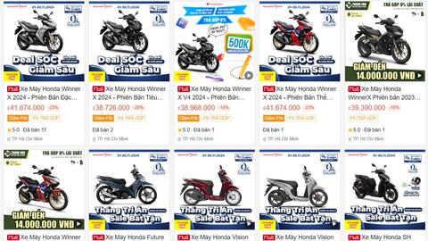 Giá xe máy "giảm sập sàn" trên sàn thương mại điện tử, nhiều mẫu giảm hơn 10 triệu đồng