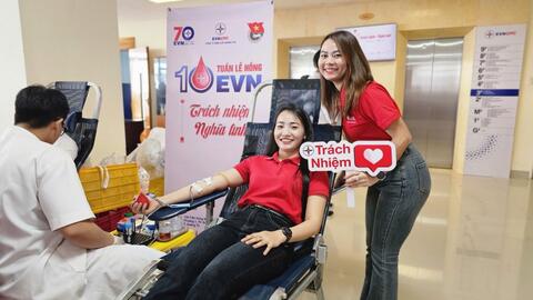 Tuần lễ hồng EVN lần thứ X tiếp nhận 11.574 đơn vị máu