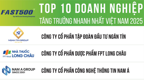 10 DN tăng trưởng nhanh nhất Việt Nam 2025: Long Châu bứt phá lên Á quân, Taseco Land tăng 2 bậc, lộ diện những cái tên kín tiếng