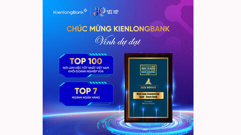 KienlongBank được vinh danh là “Nơi làm việc tốt nhất Việt Nam 2025”