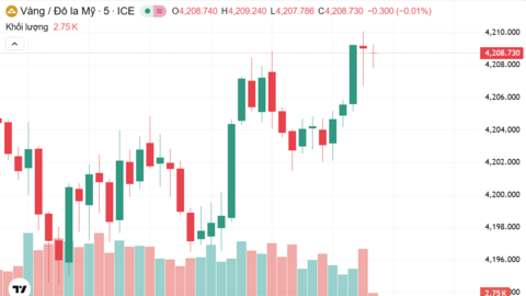 Ngày 5/12: Giá vàng trong nước tăng 400.000 đồng/lượng
