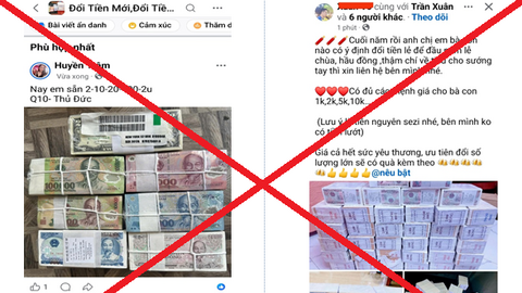 Cảnh giác với thủ đoạn lừa đảo “đổi tiền mới, tiền lẻ” trên không gian mạng