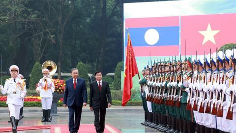 Tổng Bí thư Tô Lâm chủ trì lễ đón Tổng Bí thư, Chủ tịch nước Lào Thongloun Sisoulith