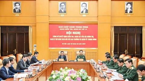 Kiểm tra, giám sát nhiều nội dung với Ban Thường vụ Quân ủy Trung ương