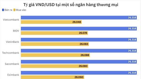 Ngày 13/3: Tỷ giá trung tâm tăng 4 đồng
