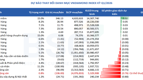 Cơ cấu VNDiamond quý I/2026: Ít biến động, không còn là “mỏ vàng” ETF