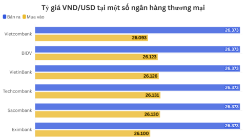 Ngày 11/5: Tỷ giá trung tâm tăng 6 đồng