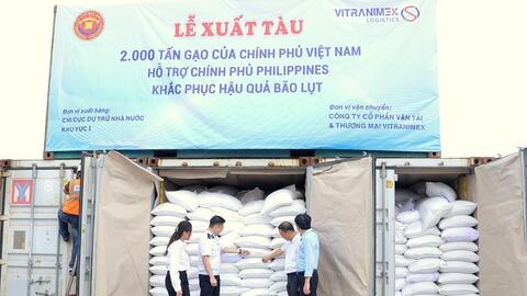 Thực hiện rút bã cho 750 tấn gạo viện trợ cho Philippines