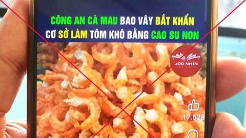 Cà Mau yêu cầu xử lý người phát tán tin đồn làm tôm khô bằng cao su non