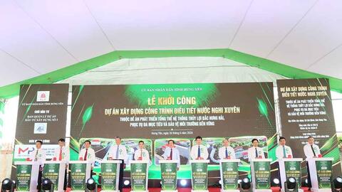 Hưng Yên khởi công công trình điều tiết nước Nghi Xuyên trị giá 250 tỉ đồng