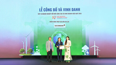 SACOMBANK tiếp tục nằm trong top 10 ngân hàng đổi mới sáng tạo và ESG Việt Nam năm 2026