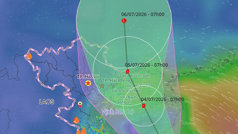 Bão số 1 Maysak khả năng đổ bộ ven biển tỉnh Quảng Ninh ngày 5.7