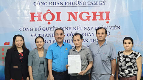 Công đoàn phường Tam Kỳ, Đà Nẵng thành lập công đoàn cơ sở mới