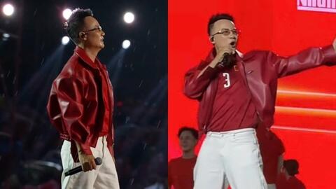 Hoàng Bách hát mừng tuyển Việt Nam thắng Thái Lan tại concert Tổ quốc trong tim