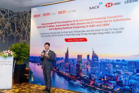 Gelex công bố hoàn tất giao dịch tài chính quốc tế được bảo lãnh bởi SACE trị giá 79 triệu USD