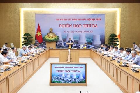 Thủ tướng chủ trì phiên họp thứ ba Ban Chỉ đạo xây dựng Nhà máy điện hạt nhân