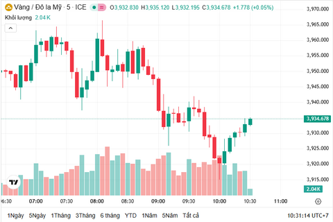 Ngày 30/10: Giá vàng lại giảm mạnh