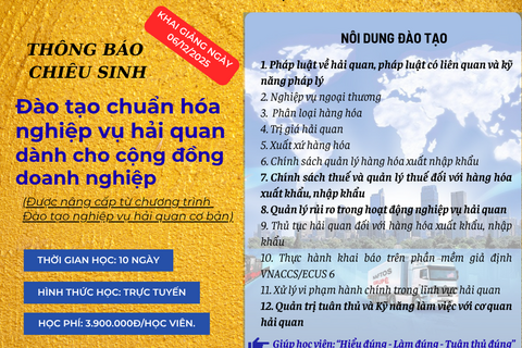 Đào tạo chuẩn hóa nghiệp vụ hải quan dành cho cộng đồng doanh nghiệp