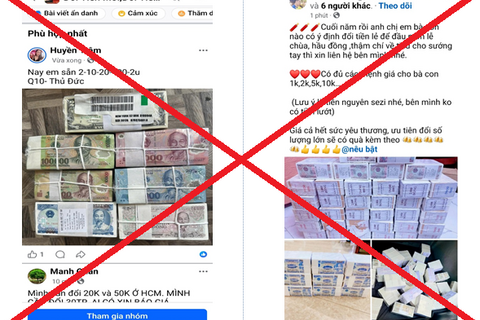 Cảnh giác với thủ đoạn lừa đảo “đổi tiền mới, tiền lẻ” trên không gian mạng